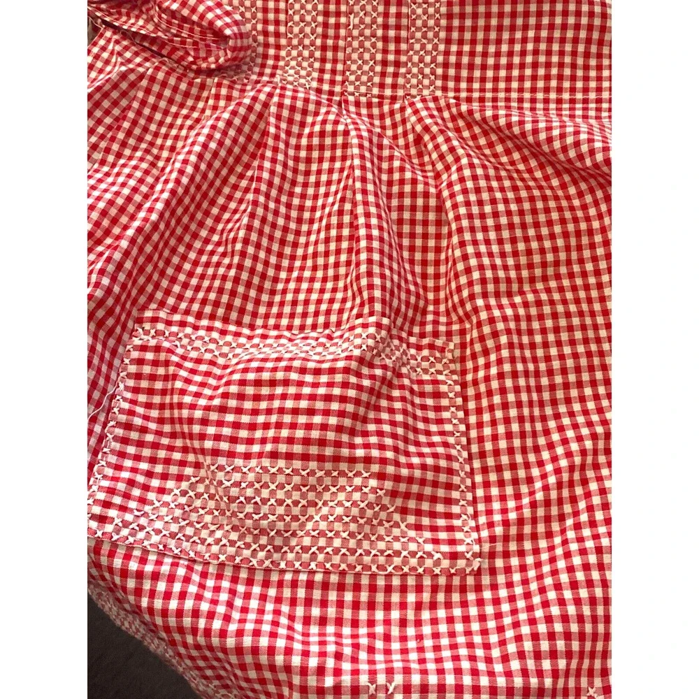 Hand Made Ironing Board Cover Table Runner Made from Vintage Aprons Red White